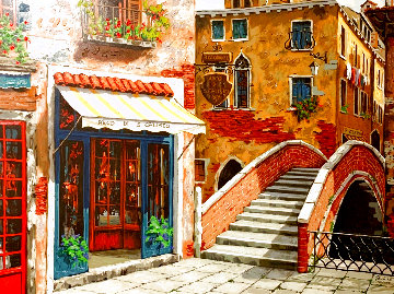 Across the Bridge 1997 Embellished Limited Edition Print - Viktor Shvaiko Across the Bridge 1997 Embellished Limited Edition Print - Viktor Shvaiko