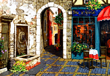 Fresco and Fountain 1998 Limited Edition Print - Viktor Shvaiko Fresco and Fountain 1998 Limited Edition Print - Viktor Shvaiko