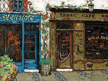 Cafe Tabac AP Embellished Limited Edition Print - Viktor Shvaiko