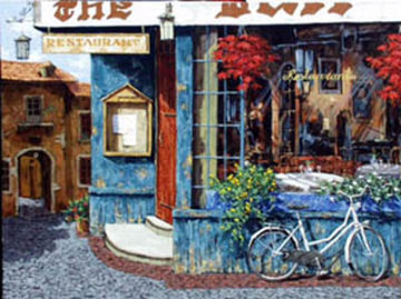 Mary's Cafe 48x36 Huge Original Painting - Viktor Shvaiko Mary's Cafe 48x36 Huge Original Painting - Viktor Shvaiko