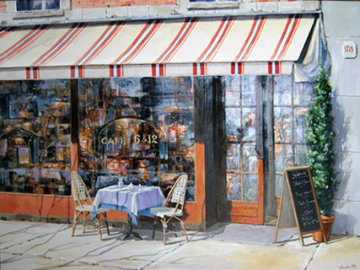Cafe 6 and 12 2008 52x64 Super Huge Original Painting - Viktor Shvaiko Cafe 6 and 12 2008 52x64 Super Huge Original Painting - Viktor Shvaiko