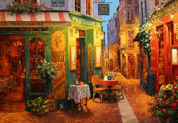 Evening Glow on the Boulevard 36x56 Original Painting - Viktor Shvaiko Evening Glow on the Boulevard 36x56 Original Painting - Viktor Shvaiko