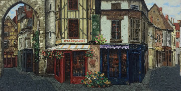 Salon Gourmet, L'Orchidee Embellished 1998 Limited Edition Print - Viktor Shvaiko Salon Gourmet, L'Orchidee Embellished 1998 Limited Edition Print - Viktor Shvaiko