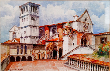 St. Francis Church Watercolor 1990 15x19 Watercolor - Pietro Signorelli