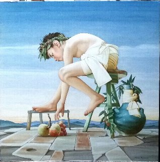 l'Innocente Stupore 2015 34x34 Original Painting - Pietro Signorelli l'Innocente Stupore 2015 34x34 Original Painting - Pietro Signorelli