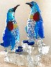 2 Penguins on Ice Unique Glass Sculptures 1980 14 in Sculpture by Pino Signoretto - 0