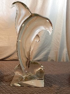 Dolphin Unique Glass Sculpture 1960 22 in Sculpture - Pino Signoretto