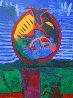 Awakening Flower Responding to Morning Glory 2011 78x59 Original Painting by Theos Sijrier - 1 Awakening Flower Responding to Morning Glory 2011 78x59 Original Painting by Theos Sijrier - 1