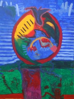 Awakening Flower Responding to Morning Glory 2011 78x59 Original Painting - Theos Sijrier Awakening Flower Responding to Morning Glory 2011 78x59 Original Painting - Theos Sijrier