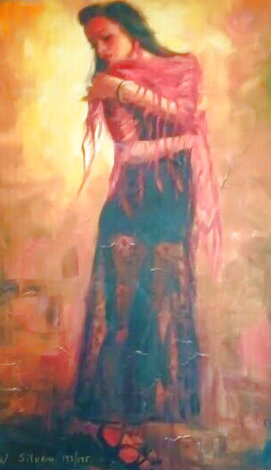 Wrapped in Red - Embellished Giclee on Canvas Limited Edition Print - William Silvano