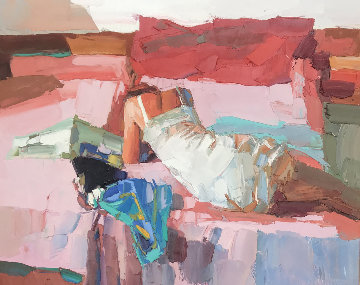 Pink And Red 37x45 Huge Original Painting - Nicola Simbari Pink And Red 37x45 Huge Original Painting - Nicola Simbari