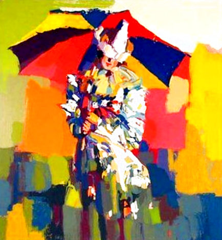 Clown a l'ombrelle 1979 Limited Edition Print - Nicola Simbari