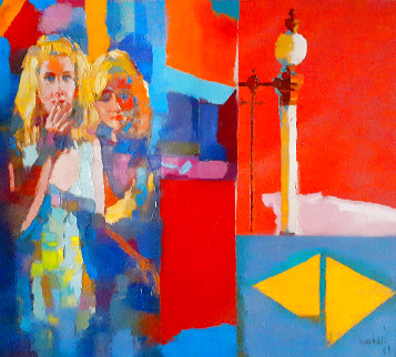 Red Room 44x44 Super Huge Original Painting - Nicola Simbari Red Room 44x44 Super Huge Original Painting - Nicola Simbari