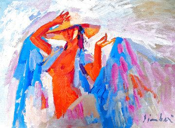 Selene 1980 31x47 Huge Original Painting - Nicola Simbari Selene 1980 31x47 Huge Original Painting - Nicola Simbari