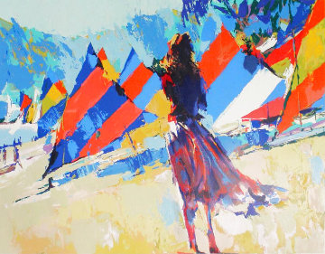 Girl With Sailboats 1978 Limited Edition Print - Nicola Simbari Girl With Sailboats 1978 Limited Edition Print - Nicola Simbari