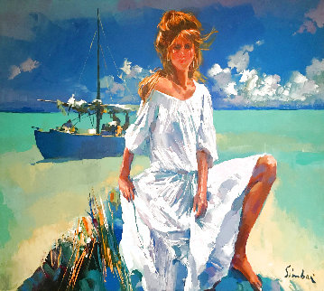 La Belle Aux De Maldives 58x47 - Huge Original Painting - Nicola Simbari La Belle Aux De Maldives 58x47 - Huge Original Painting - Nicola Simbari