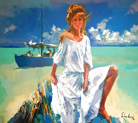 La Belle Aux De Maldives 58x47 - Huge Original Painting - Nicola Simbari