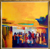 Yellow People 57x57 - Huge Original Painting by Nicola Simbari - 1