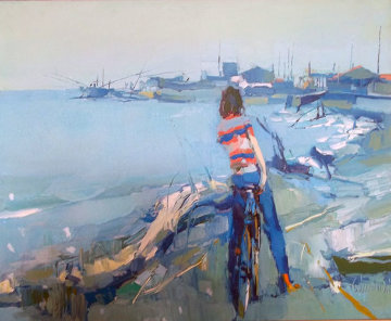 Lavino, Italy 1975 38x42 Huge Original Painting - Nicola Simbari Lavino, Italy 1975 38x42 Huge Original Painting - Nicola Simbari
