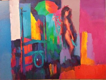 Mysterious Room 1984 47x62 Huge Original Painting - Nicola Simbari Mysterious Room 1984 47x62 Huge Original Painting - Nicola Simbari