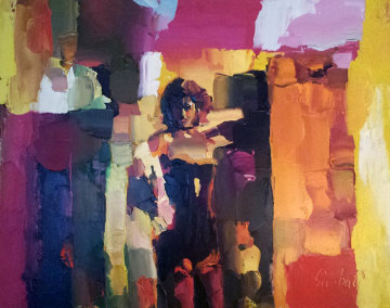 Danseuse Du Crazy 1972 32x39 Huge Original Painting - Nicola Simbari Danseuse Du Crazy 1972 32x39 Huge Original Painting - Nicola Simbari