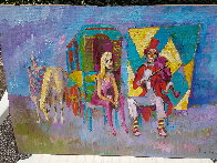 Clown With Violin 1975 27x39 Original Painting by Nicola Simbari - 1 Clown With Violin 1975 27x39 Original Painting by Nicola Simbari - 1