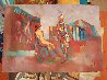 Clown with Saxophone 1975 27x39 Original Painting by Nicola Simbari - 1