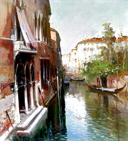 Venice at Morning 24x20 - Italy Original Painting - Claudio Simonetti