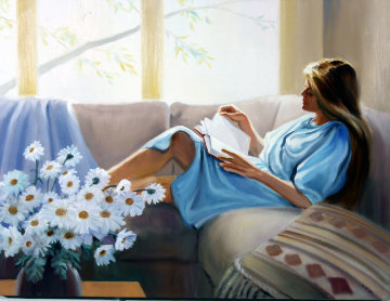 Quiet Moments II 26x34 Original Painting - Hal Singer Quiet Moments II 26x34 Original Painting - Hal Singer