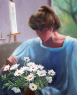 Artst's Model Resting 1996 16x20 Original Painting - Hal Singer Artst's Model Resting 1996 16x20 Original Painting - Hal Singer