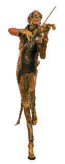 Fiddler Bronze Sculpture 2009 30 in Sculpture - Gib Singleton Fiddler Bronze Sculpture 2009 30 in Sculpture - Gib Singleton