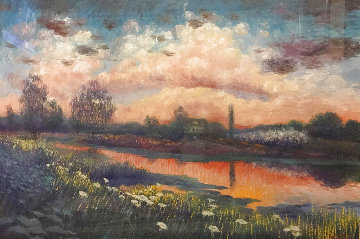 Sunset Reflected On Water 45x58 Super Huge Works on Paper (not prints) - Greg Singley Sunset Reflected On Water 45x58 Super Huge Works on Paper (not prints) - Greg Singley