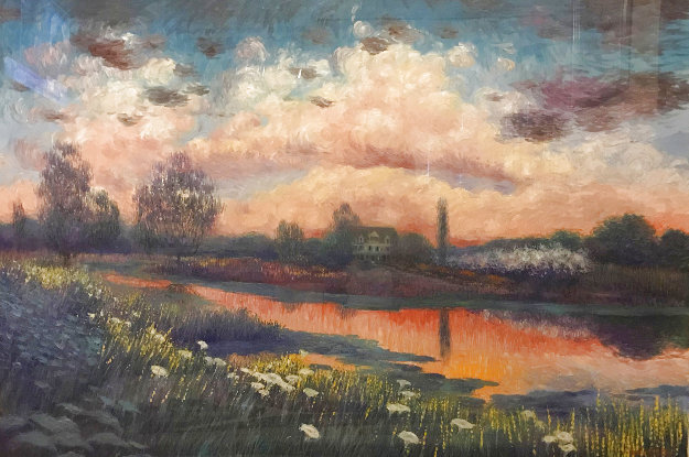 Sunset Reflected On Water 45x58 Super Huge by 