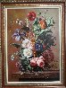 Bouquet of Flowers on Wood 2014 33x25 Original Painting by Gyula Siska - 1