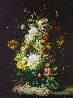 Bouquet of Flowers 39x33 Huge Original Painting by Gyula Siska - 0