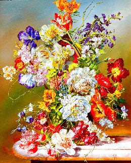 Wild Bouquet 2001 27x23 Original Painting - Gyula Siska