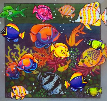 Creatures of the Sea 2001 7x7 Original Painting - Susannah MacDonald Creatures of the Sea 2001 7x7 Original Painting - Susannah MacDonald