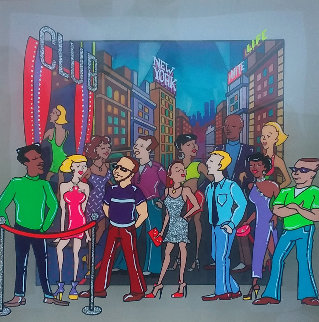 New York Night Life 2002 6x6 Original Painting - Susannah MacDonald New York Night Life 2002 6x6 Original Painting - Susannah MacDonald
