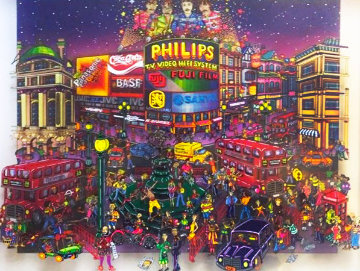 Piccadilly Circus, London 3-D 1998 21x25 Original Painting - Susannah MacDonald Piccadilly Circus, London 3-D 1998 21x25 Original Painting - Susannah MacDonald
