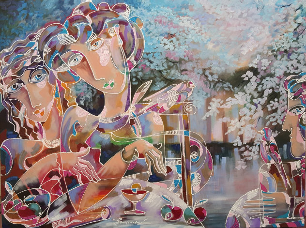 Cherry Blossom 2016 38x42 Huge Original Painting by Igor Smirnov