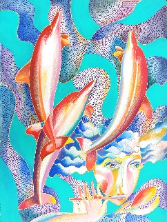 Dance of Dolphins Original 2012 30x22 Works on Paper (not prints) - Igor Smirnov
