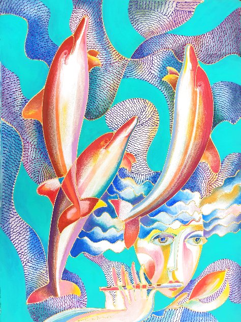 Dance of Dolphins Original 2012 30x22 Works on Paper (not prints) by Igor Smirnov