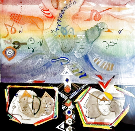 Earths Balance Watercolor 1983 22x22 Original Painting - Andrea Smith