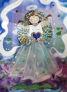 Angel of Love Watercolor 1980 18x13 Watercolor - Andrea Smith Angel of Love Watercolor 1980 18x13 Watercolor - Andrea Smith