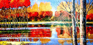 Panoramic Repose 2006 30x54 Huge  Original Painting - Ford Smith