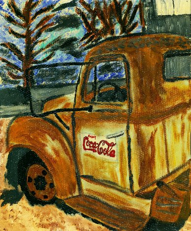 Rusty Coke Truck 2017 30x24 Original Painting - L.J. Smith
