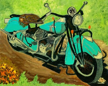 Aqua Indian 2017 24x30 Original Painting - L.J. Smith Aqua Indian 2017 24x30 Original Painting - L.J. Smith