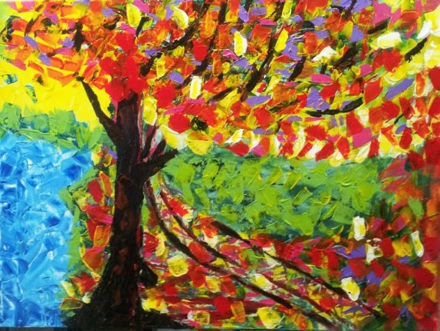 Autumn Confetti 2012 18x24 Original Painting by L.J. Smith