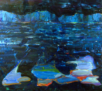 Mountain Lake #16 2016 54x48 Original Painting - Mel Smothers Mountain Lake #16 2016 54x48 Original Painting - Mel Smothers