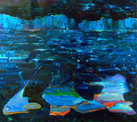 Mountain Lake #16 2016 54x48 Huge Original Painting - Mel Smothers
